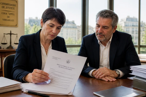 Commissaire de justice pour établir un constat de non-conformité de travaux Courbevoie